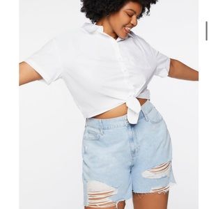 Forever 21 nwt white shirt cropped size 3x
